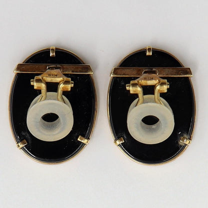 K18メノウカメオイヤリング　重量6.58ｇ(両耳・総重量)　（中古）