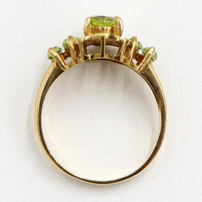 K18ペリドットリング　リングサイズ11号　重量4.06ｇ(石の重量含む)　レディース（中古）