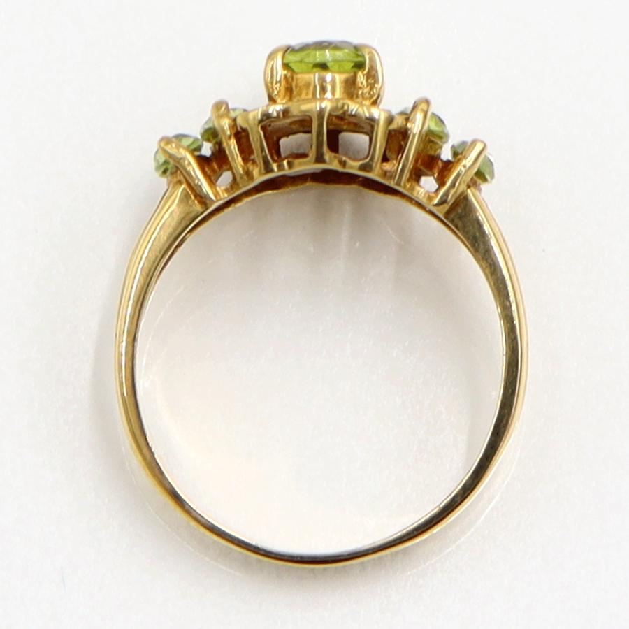 K18ペリドットリング　リングサイズ11号　重量4.06ｇ(石の重量含む)　レディース（中古）