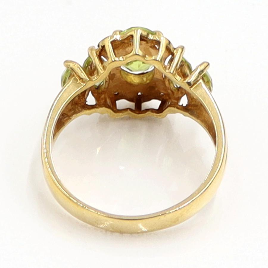 K18ペリドットリング　リングサイズ11号　重量4.06ｇ(石の重量含む)　レディース（中古）