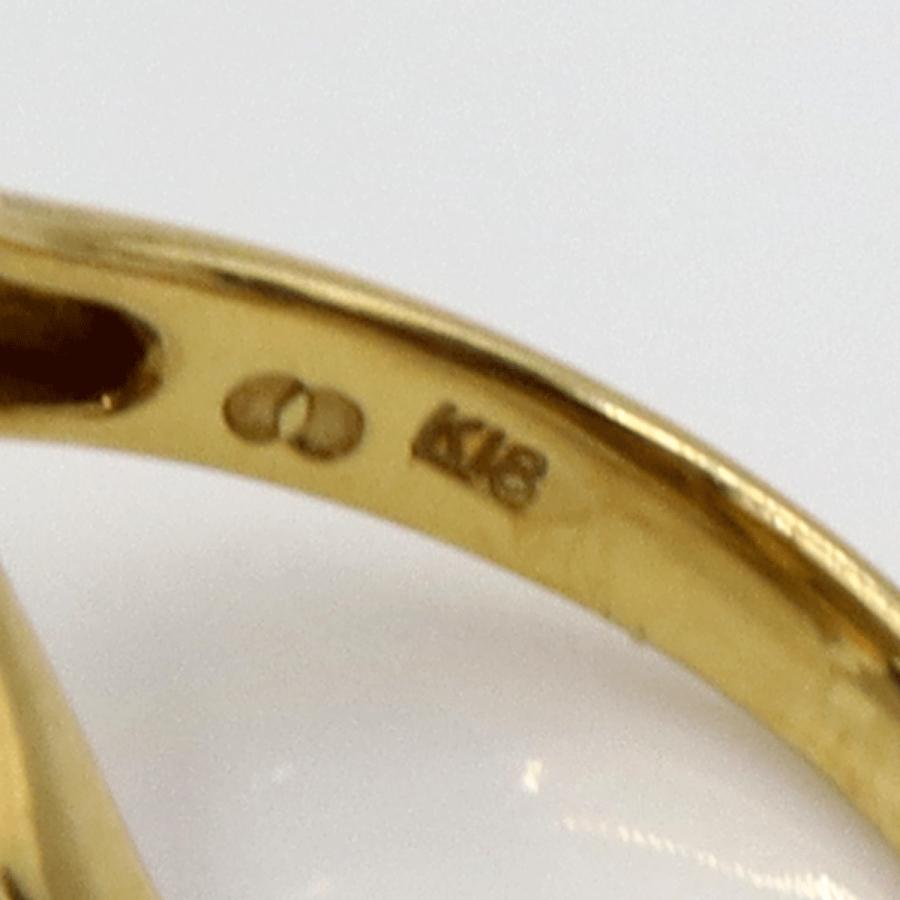 K18黒蝶真珠リング　P13mm　リングサイズ11号　重量9.95ｇ(石の重量を含む) (中古)