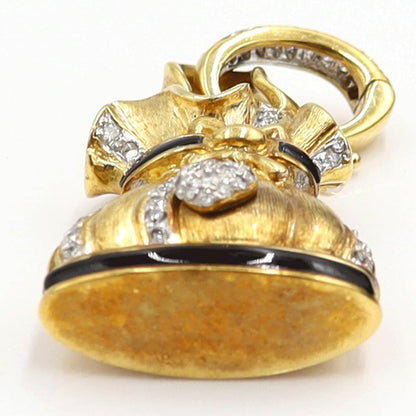 K18オニキスダイヤモンドペンダントトップ　D0.46ct　重量18.72ｇ(石の重量含む)　レディース（中古）