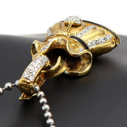 K18オニキスダイヤモンドペンダントトップ　D0.46ct　重量18.72ｇ(石の重量含む)　レディース（中古）