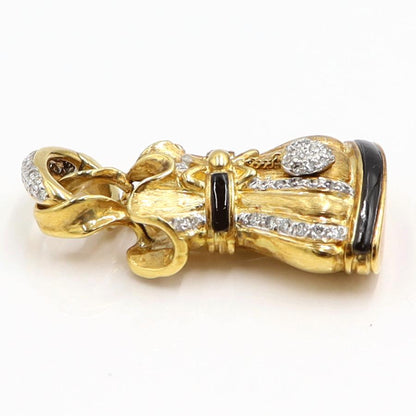 K18オニキスダイヤモンドペンダントトップ　D0.46ct　重量18.72ｇ(石の重量含む)　レディース（中古）