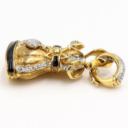 K18オニキスダイヤモンドペンダントトップ　D0.46ct　重量18.72ｇ(石の重量含む)　レディース（中古）