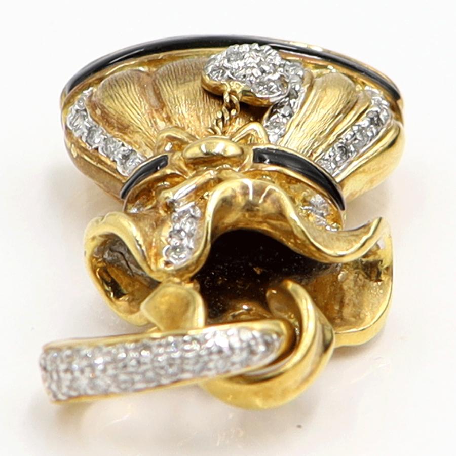 K18オニキスダイヤモンドペンダントトップ　D0.46ct　重量18.72ｇ(石の重量含む)　レディース（中古）