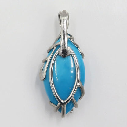 Pt900トルコ石ダイヤモンドペンダントトップ　D0.30ct　重量16.55ｇ(石の重量含む)　レディース（中古）