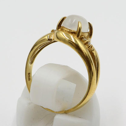 K18ムーンストーンリング　D0.07ct　リングサイズ11号　重量3.85ｇ(石の重量含む)　レディース(中古)