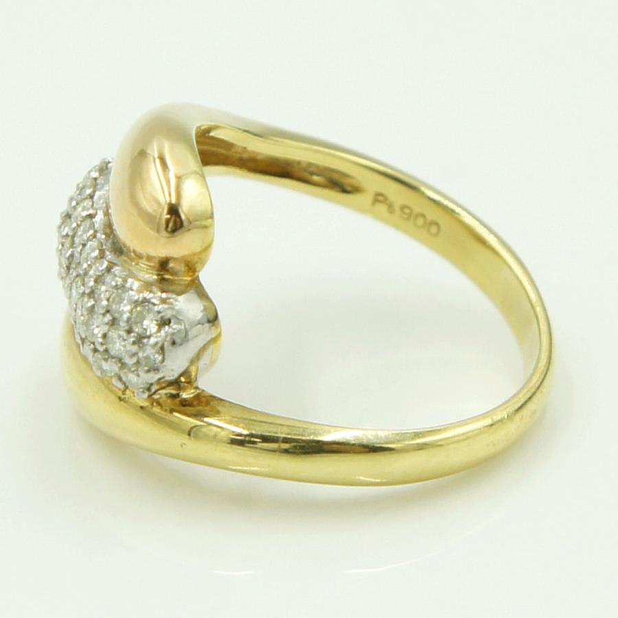 K18/Pt900ダイヤリング　D0.33ct　リングサイズ11号　重量5.52ｇ(石の重量含む)（中古）