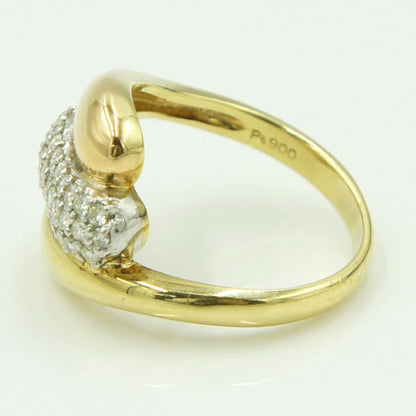 K18/Pt900ダイヤリング　D0.33ct　リングサイズ11号　重量5.52ｇ(石の重量含む)（中古）