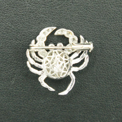 K18ルビー/ダイヤブローチ　D0.50「蟹　クラブ」　重量4.77ｇ(石の重量込み）（中古）