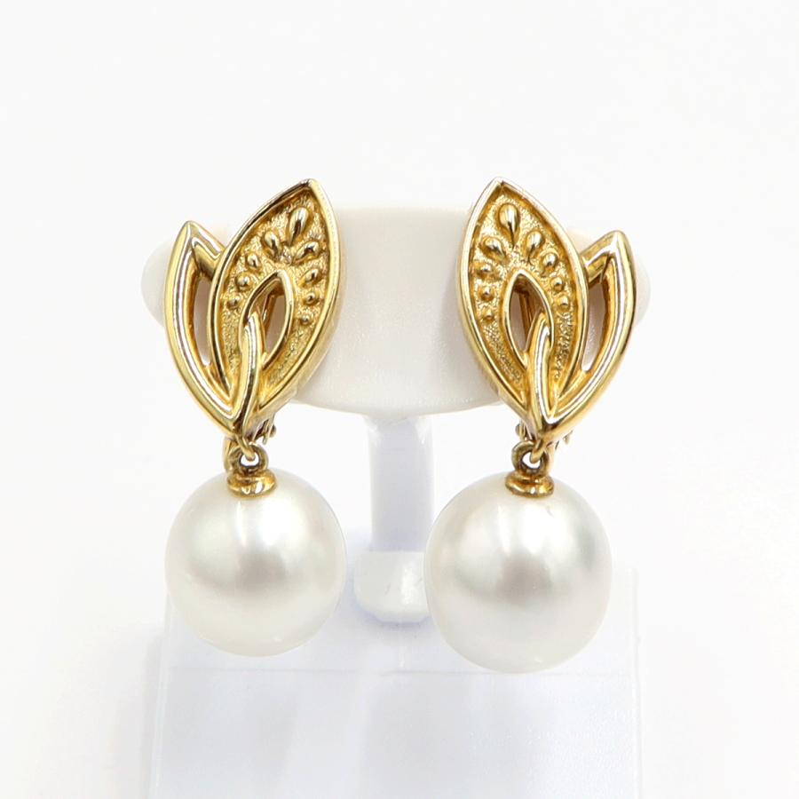 K18パールイヤリング　P10.8mm　重量10.32ｇ(両耳・真珠の重さ含む)　（中古）