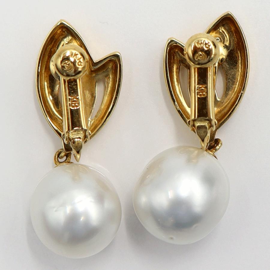 K18パールイヤリング　P10.8mm　重量10.32ｇ(両耳・真珠の重さ含む)　（中古）