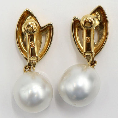 K18パールイヤリング　P10.8mm　重量10.32ｇ(両耳・真珠の重さ含む)　（中古）