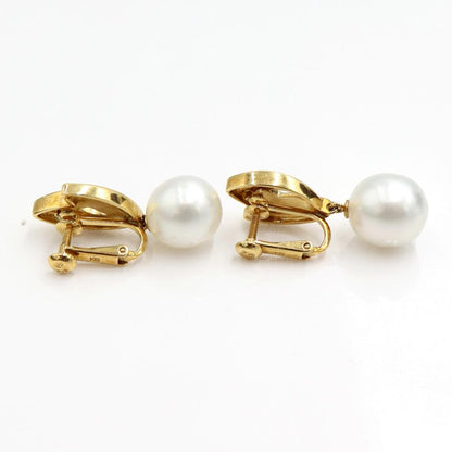 K18パールイヤリング　P10.8mm　重量10.32ｇ(両耳・真珠の重さ含む)　（中古）