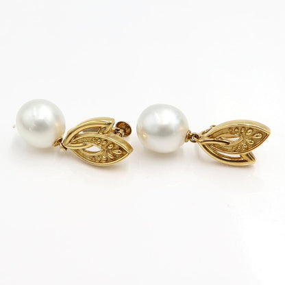K18パールイヤリング　P10.8mm　重量10.32ｇ(両耳・真珠の重さ含む)　（中古）