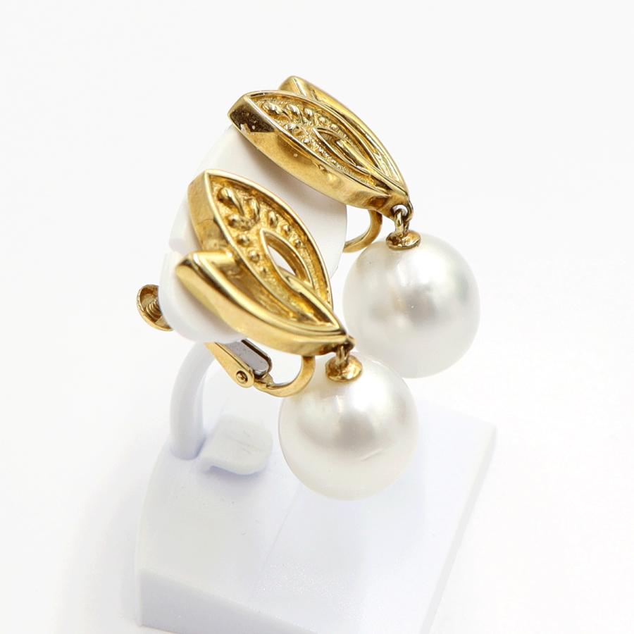 K18パールイヤリング　P10.8mm　重量10.32ｇ(両耳・真珠の重さ含む)　（中古）