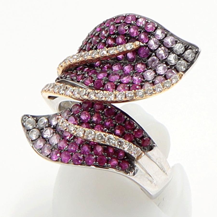 K18ルビーダイヤモンドリング　R2.20ct　D0.40ct　リングサイズ15号　重量8.82ｇ(石の重量含む)　レディース（中古）