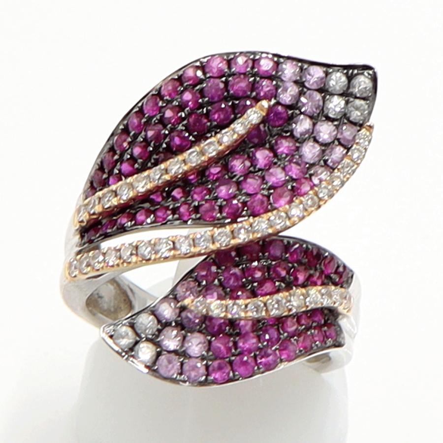 K18ルビーダイヤモンドリング　R2.20ct　D0.40ct　リングサイズ15号　重量8.82ｇ(石の重量含む)　レディース（中古）