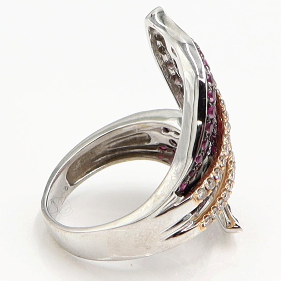 K18ルビーダイヤモンドリング　R2.20ct　D0.40ct　リングサイズ15号　重量8.82ｇ(石の重量含む)　レディース（中古）