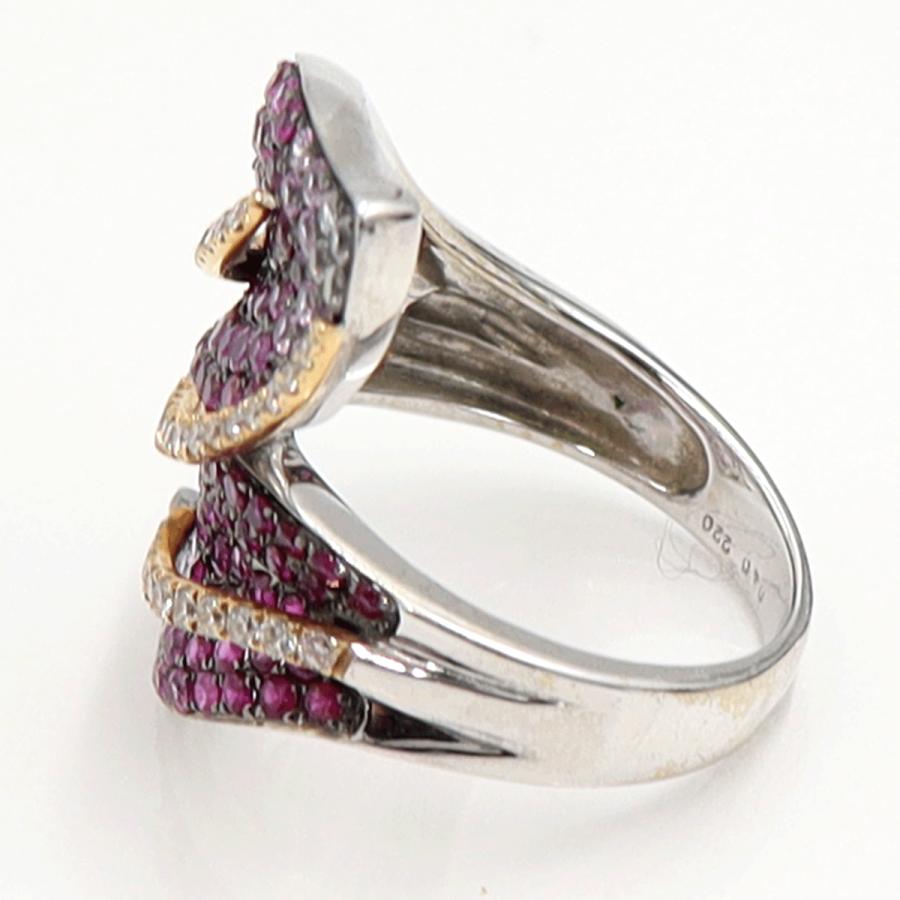 K18ルビーダイヤモンドリング　R2.20ct　D0.40ct　リングサイズ15号　重量8.82ｇ(石の重量含む)　レディース（中古）