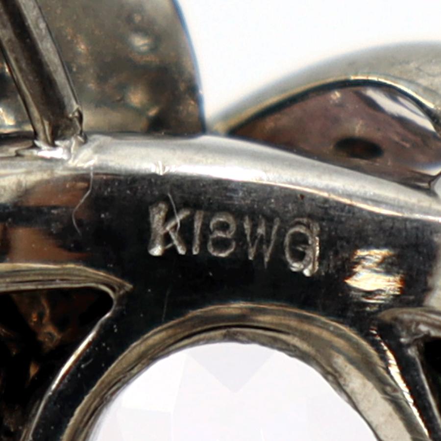K18WGクンツァイトリング「フラワー」　5.72ct　リングサイズ15号　重量20.48ｇ(石の重量含む)　レディース（中古）