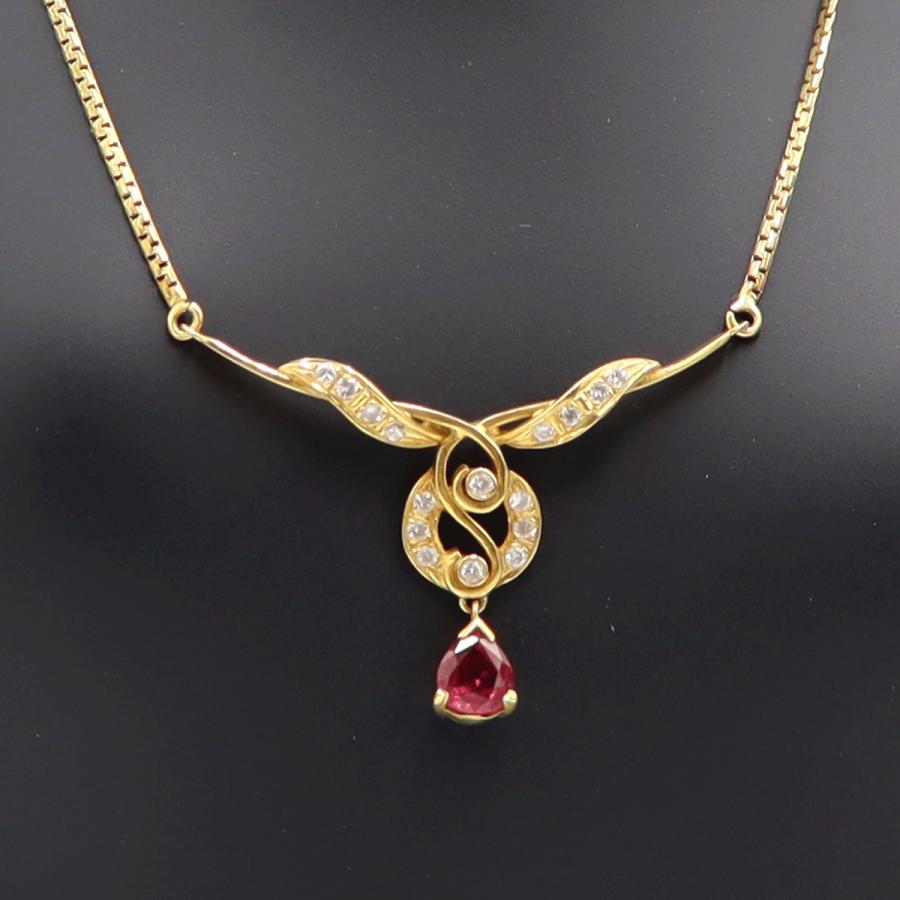 ウノアエレ(UNOAERRE) 750ルビーネックレス　ネックレス長さ約41cm　重量5.01ｇ(石の重量含む) レディース（中古）