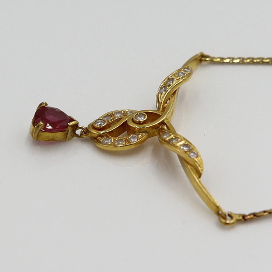 ウノアエレ(UNOAERRE) 750ルビーネックレス　ネックレス長さ約41cm　重量5.01ｇ(石の重量含む) レディース（中古）