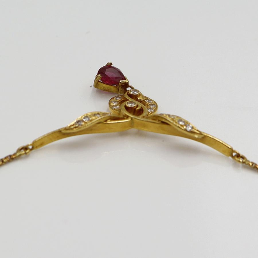 ウノアエレ(UNOAERRE) 750ルビーネックレス　ネックレス長さ約41cm　重量5.01ｇ(石の重量含む) レディース（中古）