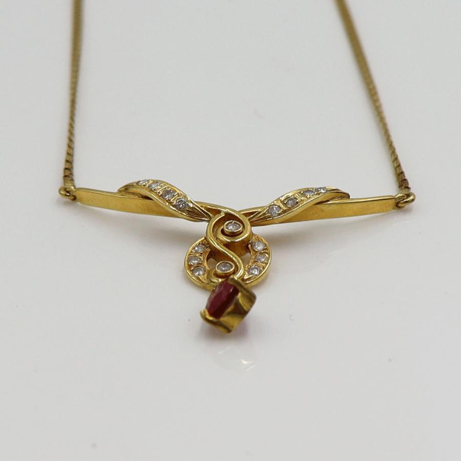 ウノアエレ(UNOAERRE) 750ルビーネックレス　ネックレス長さ約41cm　重量5.01ｇ(石の重量含む) レディース（中古）