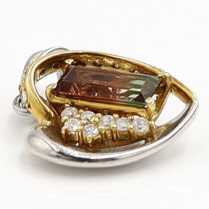 Pt900/K18バイカラートルマリンペンダントトップ　T1.33ct　重量7.65ｇ(石の重量含む) 　レディース（中古）