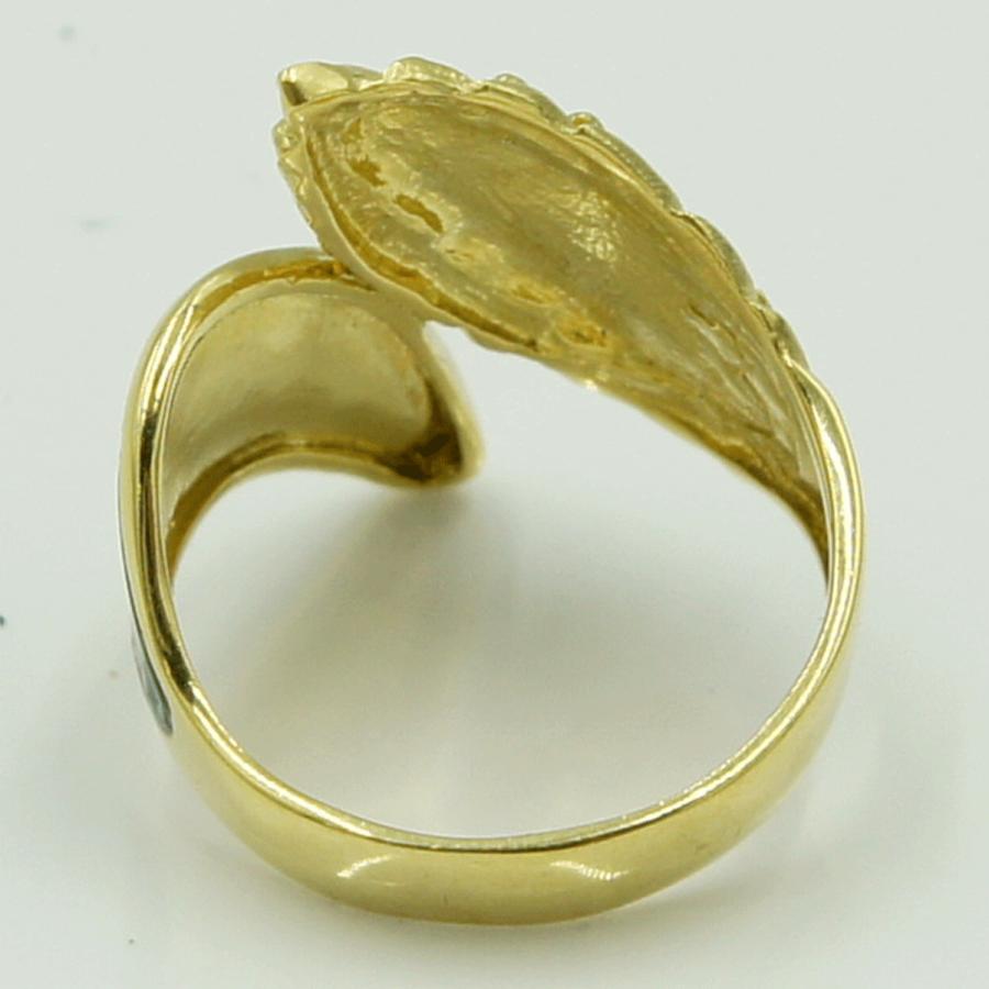 K18七宝デザインリング　リングサイズ17号　重量7.33ｇ(ガラスの重量含む)　レディース（中古）