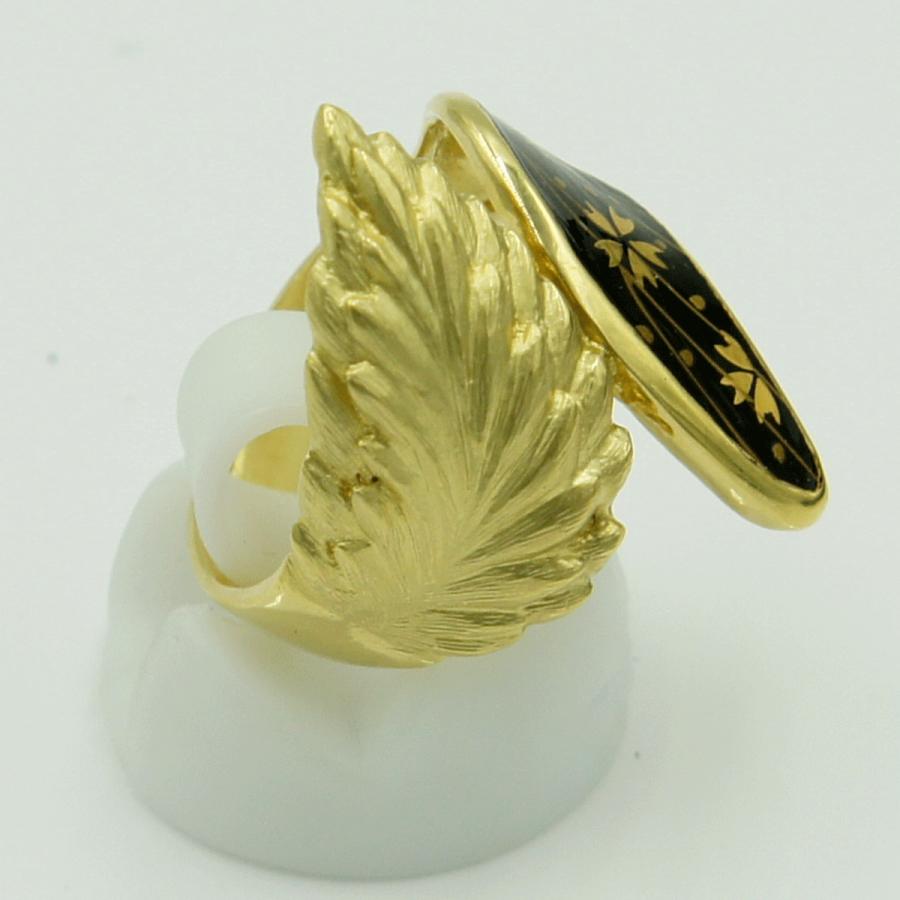 K18七宝デザインリング　リングサイズ17号　重量7.33ｇ(ガラスの重量含む)　レディース（中古）