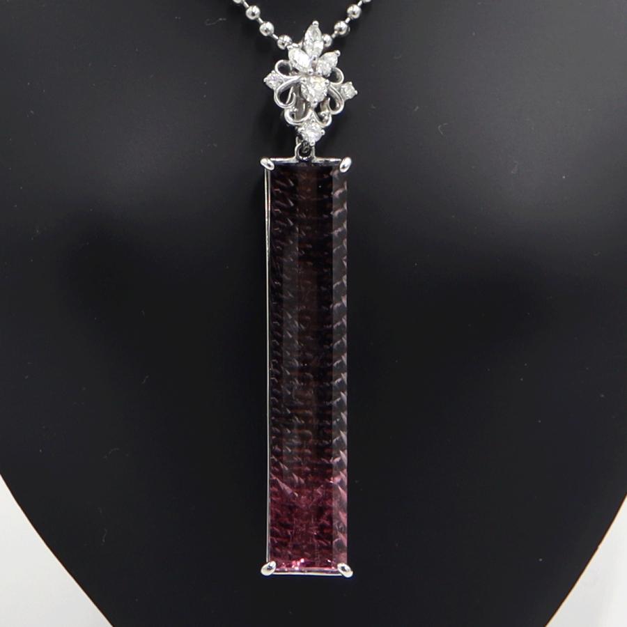 Pt900トルマリンダイヤモンドペンダントトップ　T21.3ct　D0.46ct　重量12.03ｇ(石の重量含む)　レディース（中古）