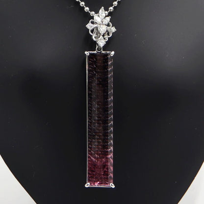 Pt900トルマリンダイヤモンドペンダントトップ　T21.3ct　D0.46ct　重量12.03ｇ(石の重量含む)　レディース（中古）