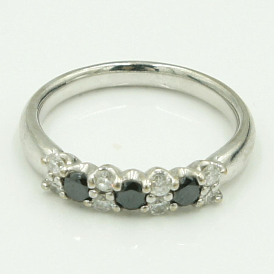 K18WGブラックダイヤモンドリング　D0.55ct　リングサイズ11号　重量4.17ｇ(石の重量含む)（中古）