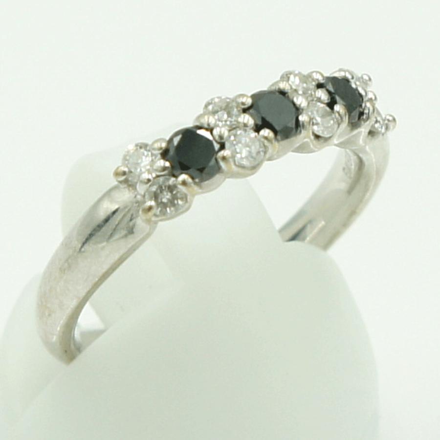K18WGブラックダイヤモンドリング　D0.55ct　リングサイズ11号　重量4.17ｇ(石の重量含む)（中古）