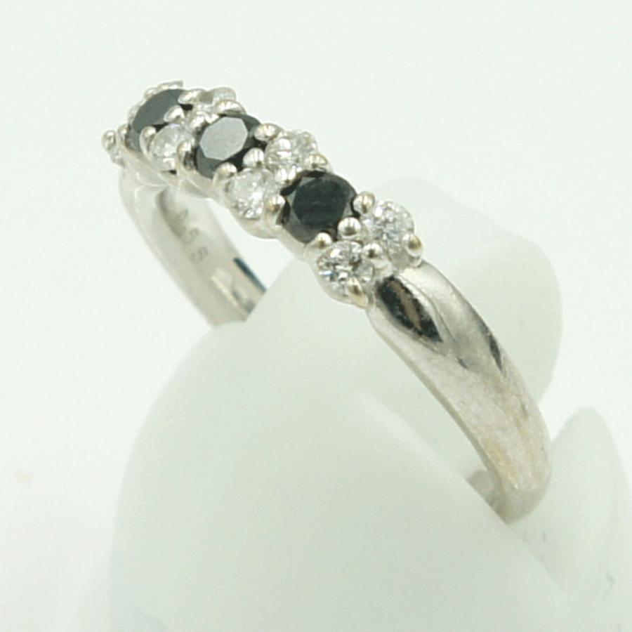 K18WGブラックダイヤモンドリング　D0.55ct　リングサイズ11号　重量4.17ｇ(石の重量含む)（中古）
