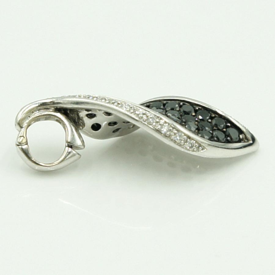 K18WG/K14WGブラックダイヤモンドペンダントトップ　BD0.85ct　D0.17ct　重量3.71ｇ(石の重量含む)（中古）