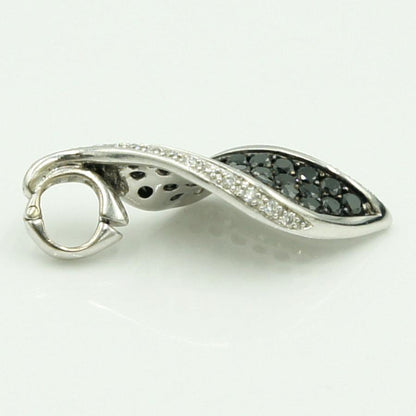 K18WG/K14WGブラックダイヤモンドペンダントトップ　BD0.85ct　D0.17ct　重量3.71ｇ(石の重量含む)（中古）