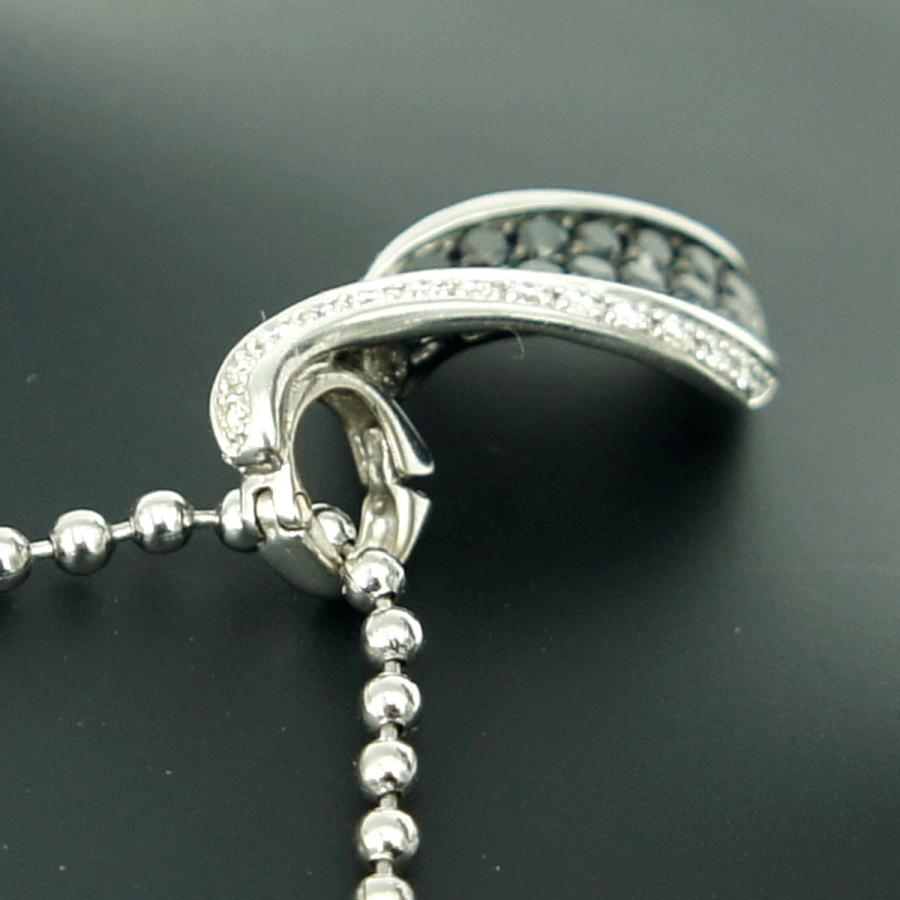 K18WG/K14WGブラックダイヤモンドペンダントトップ　BD0.85ct　D0.17ct　重量3.71ｇ(石の重量含む)（中古）