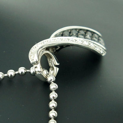 K18WG/K14WGブラックダイヤモンドペンダントトップ　BD0.85ct　D0.17ct　重量3.71ｇ(石の重量含む)（中古）