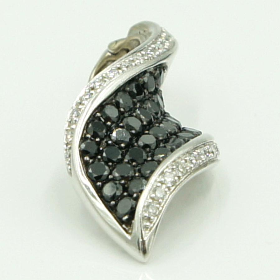K18WG/K14WGブラックダイヤモンドペンダントトップ　BD0.85ct　D0.17ct　重量3.71ｇ(石の重量含む)（中古）