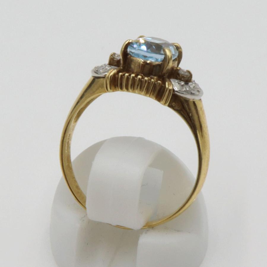 K18/Pt900トパーズダイヤモンドリング　リングサイズ13号　重量3.78ｇ(石の重量含む)　 レディース(中古)