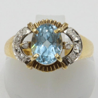 K18/Pt900トパーズダイヤモンドリング　リングサイズ13号　重量3.78ｇ(石の重量含む)　 レディース(中古)