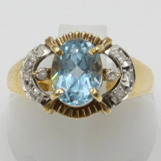 K18/Pt900トパーズダイヤモンドリング　リングサイズ13号　重量3.78ｇ(石の重量含む)　 レディース(中古)