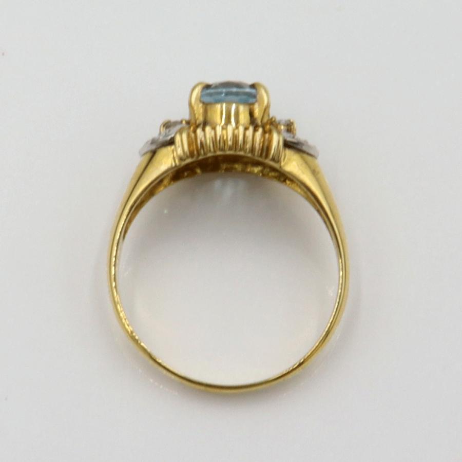 K18/Pt900トパーズダイヤモンドリング　リングサイズ13号　重量3.78ｇ(石の重量含む)　 レディース(中古)