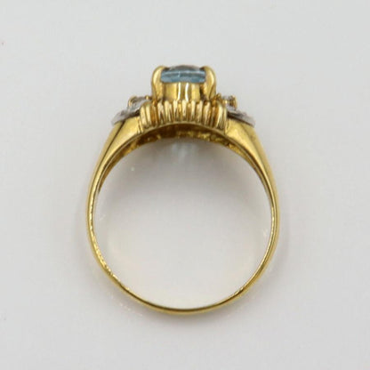 K18/Pt900トパーズダイヤモンドリング　リングサイズ13号　重量3.78ｇ(石の重量含む)　 レディース(中古)