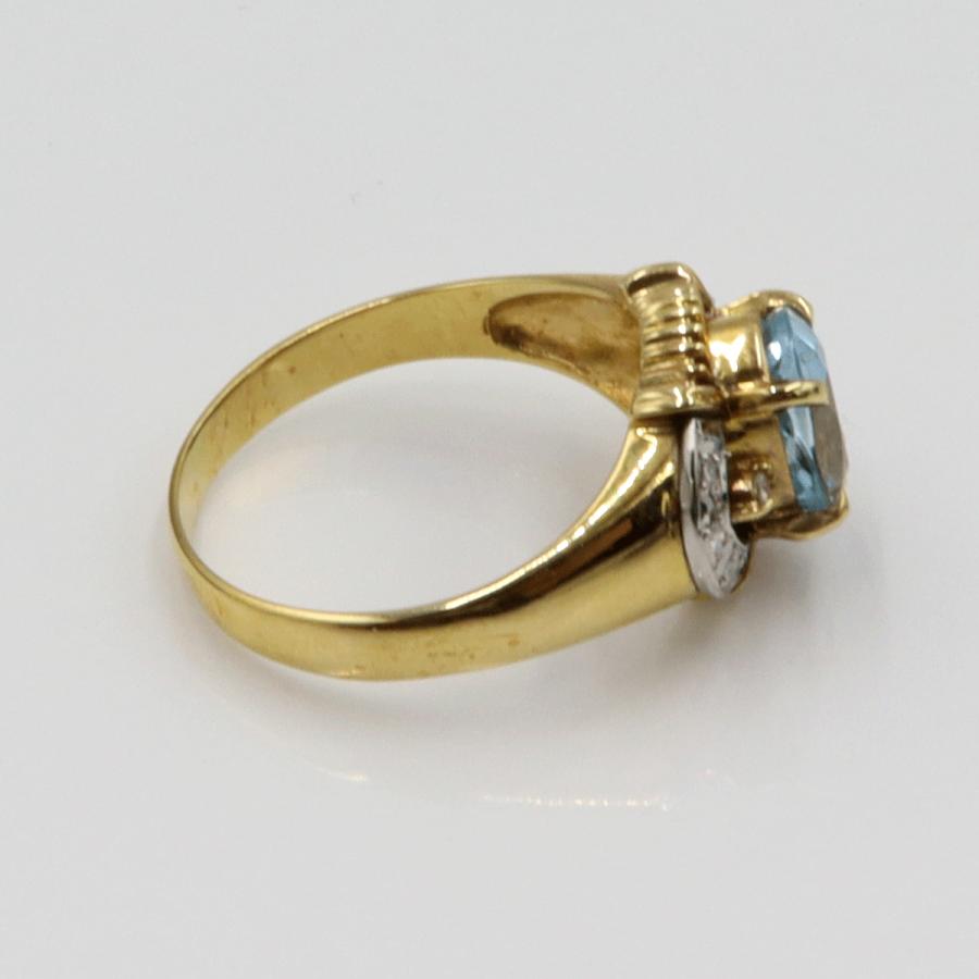 K18/Pt900トパーズダイヤモンドリング　リングサイズ13号　重量3.78ｇ(石の重量含む)　 レディース(中古)