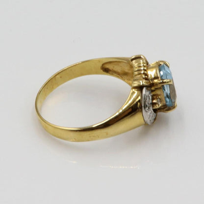 K18/Pt900トパーズダイヤモンドリング　リングサイズ13号　重量3.78ｇ(石の重量含む)　 レディース(中古)